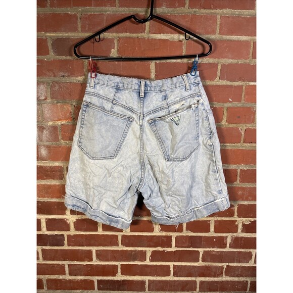 Vintage 90s Guess Denim Shorts Jorts Distressed USA Made Size 31, Real 30x8 - Picture 1 of 7